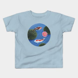 Koi Fish Swimming in Pond Kids T-Shirt